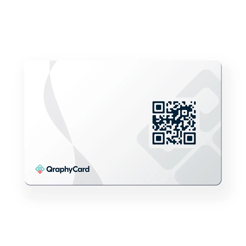 Witte visitekaart met QR-Code en NFC