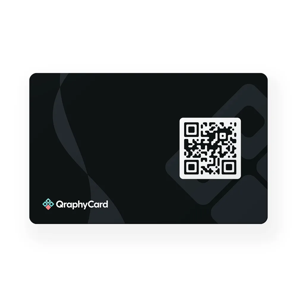 Zwarte visitekaart met QR-Code en NFC