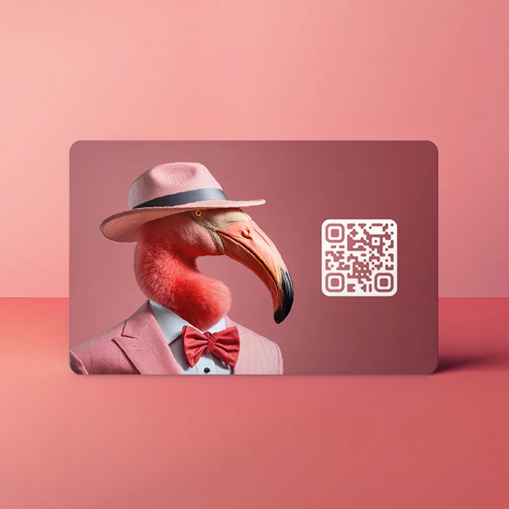 Tap, Deel en Verbind met Qraphy 22 Animals Flamingo achter jpg