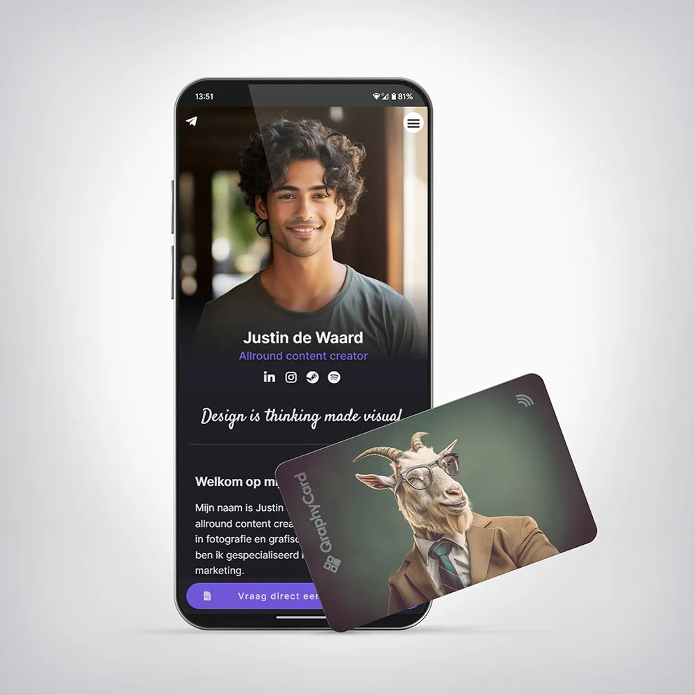 NFC Visitekaart<br>Animals inc. - Geit - Afbeelding 4
