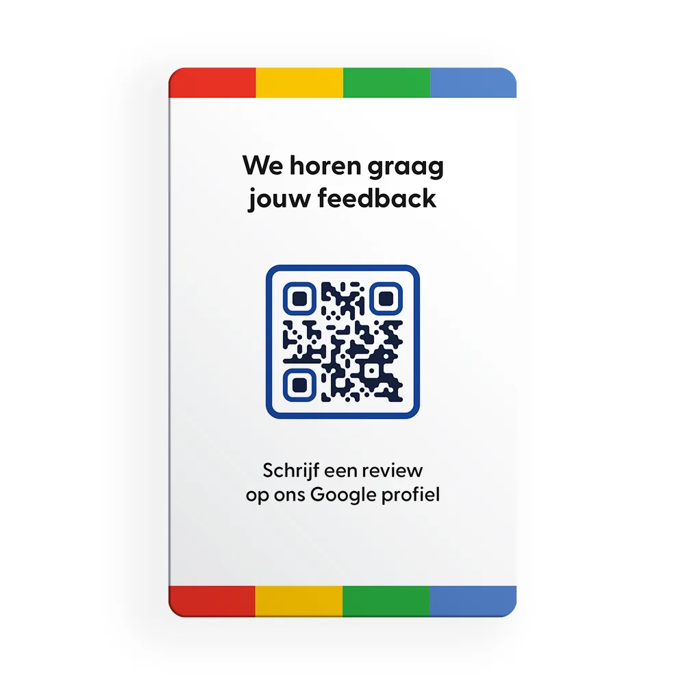 Google Reviewkaart met NFC en QR-Code