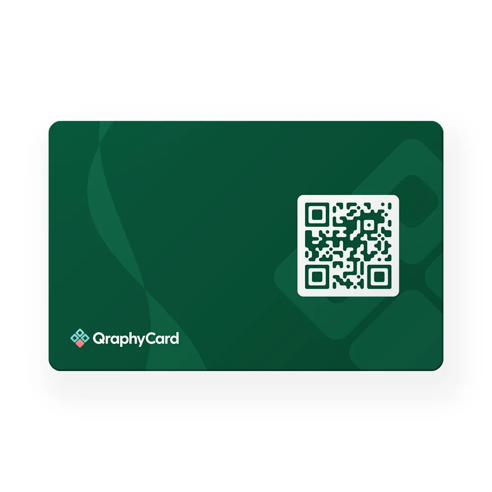 Groene visitekaart met QR-Code en NFC