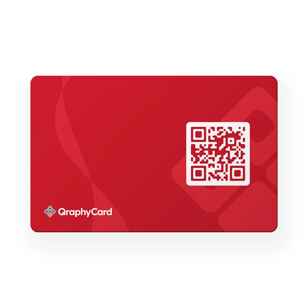 Rode visitekaart met QR-Code en NFC