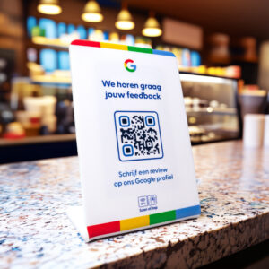 Google Review Toonbankdisplay - Met QR-Code én NFC