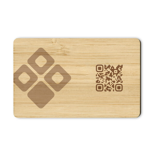 Houten Visitekaartje - NFC én QR-Code - Bruin - Afbeelding 2